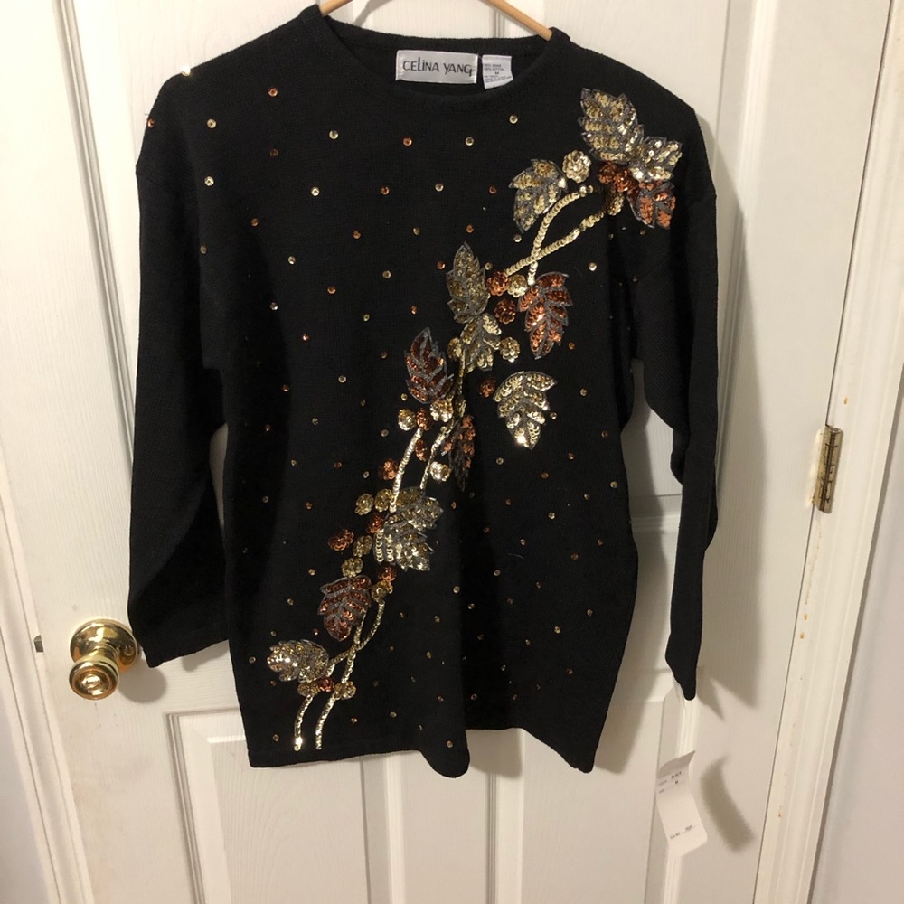 Vintage Celina Yang Medium NWT Sequined Sweater